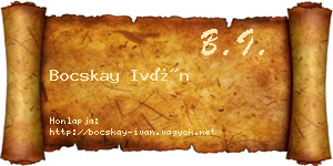 Bocskay Iván névjegykártya